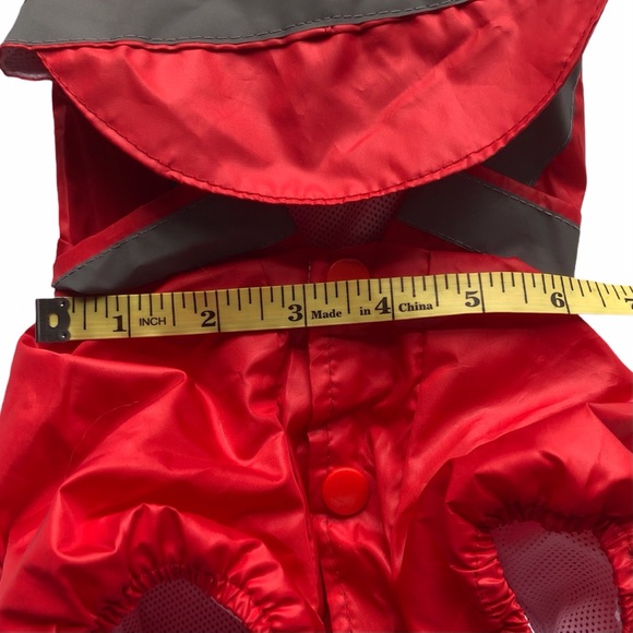 NEW Dog Raincoat S/M RED FBI Bone Working Dog NWOT - Picture 8 of 13